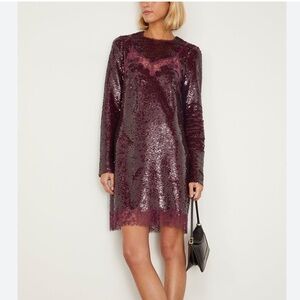 Jonathan Simkhai Burgundy Sequin Mini Dress